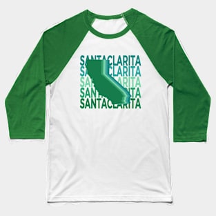 Santa Clarita California Green Repeat Baseball T-Shirt